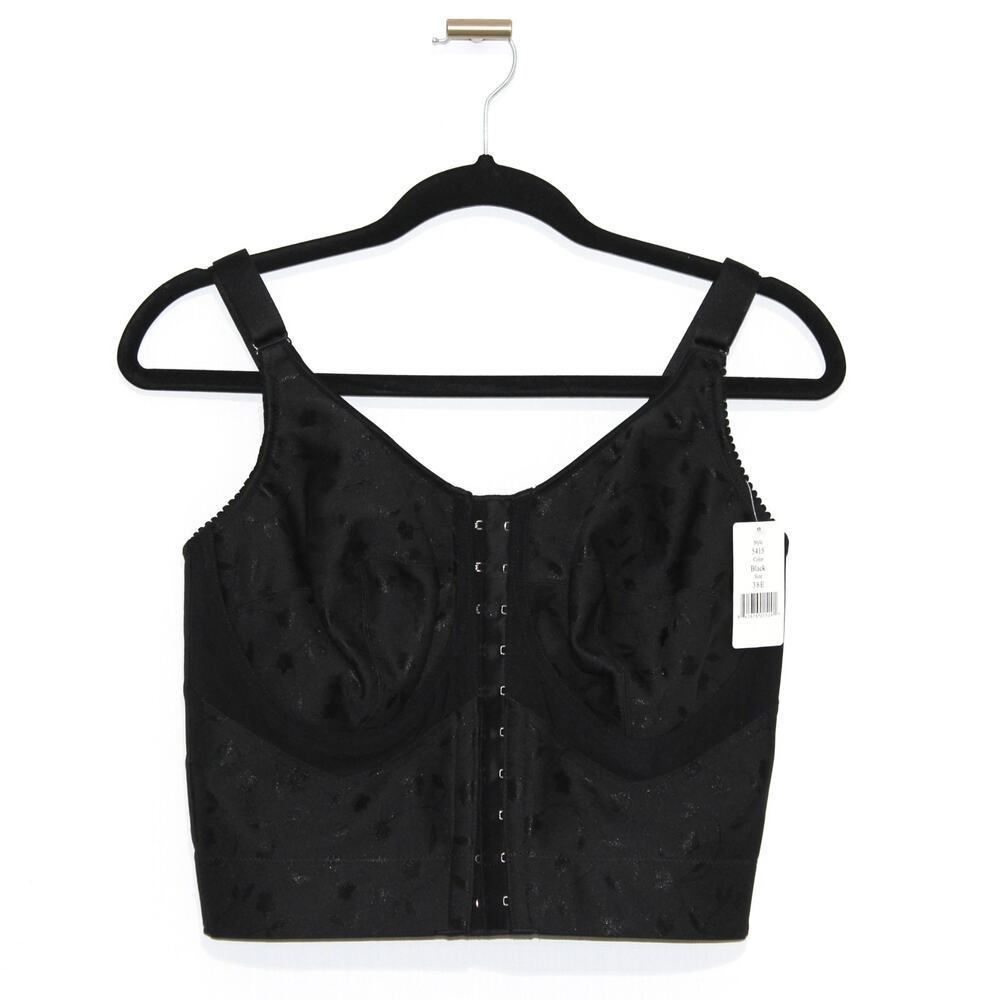 Elila 5415 Jacquard Soft-cup Front Hook Longline Bra Corset 38DD NWT